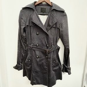 Navy Polka Dot Trench Jacket 🧥